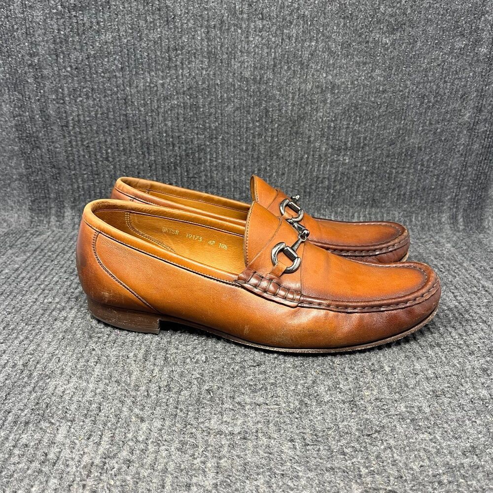 Beckett Simonon Beaumont Bit Horsebit Loafer Brown Leather Dress Shoes Mens 10.5